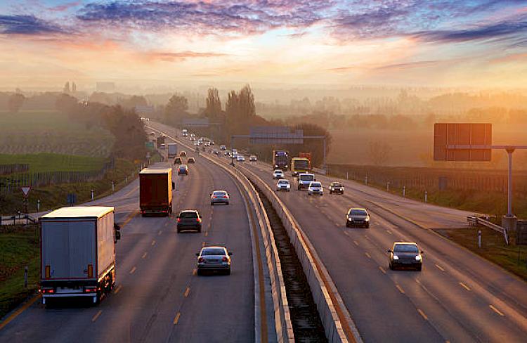 Traffic on a busy motorway